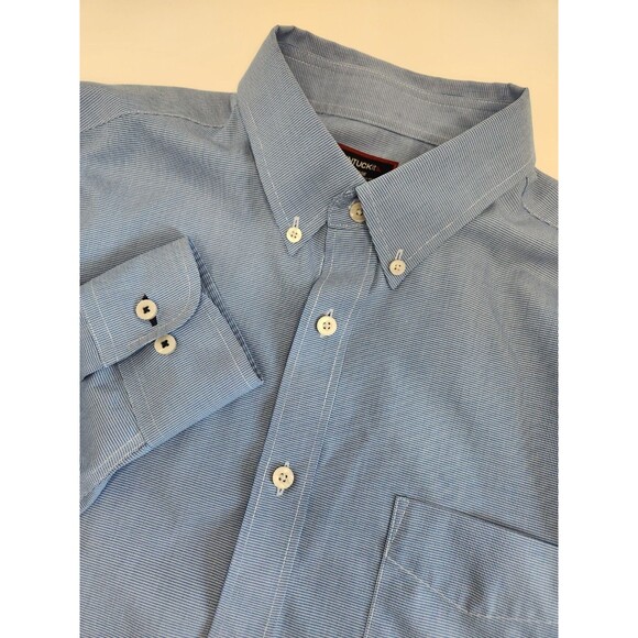 UNTUCKit Shirt Men's L Blue Long Sleeve Button Down Wrinkle Free Cadetto - Picture 1 of 6